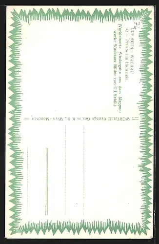 Künstler-AK Ulf Seidl: Dürnstein, Blick auf den Pfarrhof