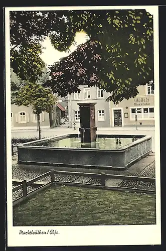 AK Marktleuthen, Brunnen am Gasthaus Wölfels