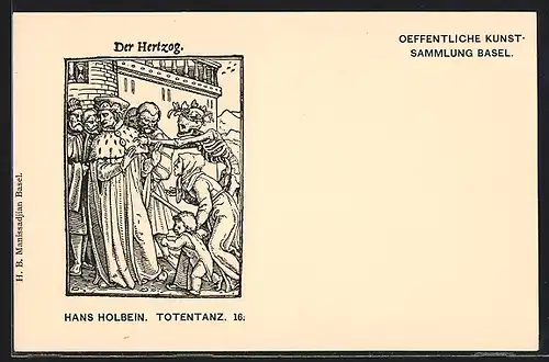 AK Öff. Kunstsammlung Basel, Hans Holbein Totentanz, Der Hertzog