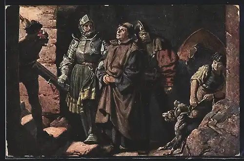 AK Luthers Ankunft auf der Wartburg