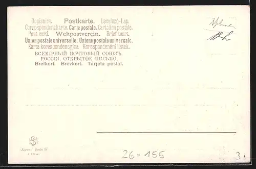 Künstler-AK August Splitgerber: Felsenküste an einem See, eine Ortschaft am anderen Ufer