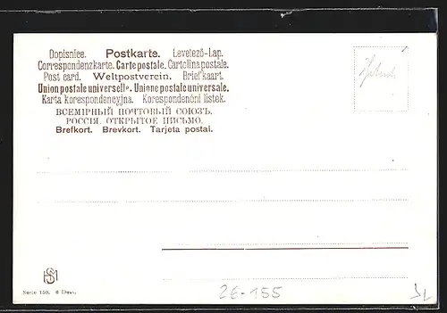 Künstler-AK August Splitgerber: verschneite Häuser an einem Hügel