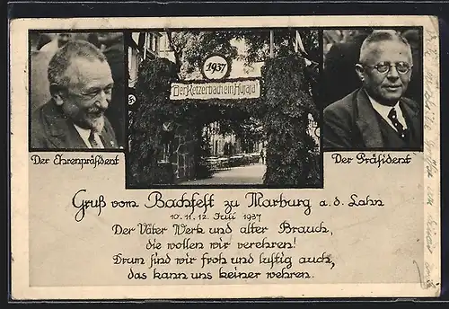 AK Marburg, der Ketzerbach ein Hujaja mit , Portraits