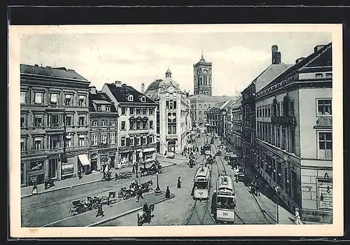 AK Berlin, Molkenmarkt und Spandauerstrasse mit Strassenbahnen