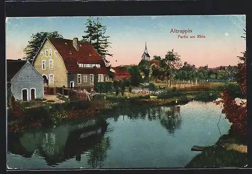 AK Altruppin, Häuser-Partie am Rhin
