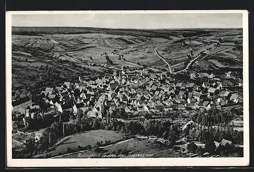 AK Röttingen a. Tauber, Ortsansicht vom Flugzeug aus