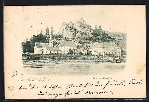 AK Schweinfurt, Schloss Mainberg aus der Ferne