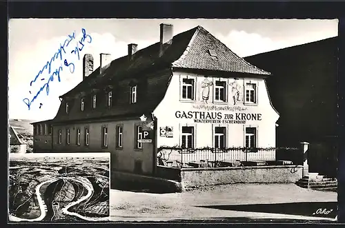 AK Escherndorf a. Main, Gasthaus zur Krone, Inh. Alwin Schneider