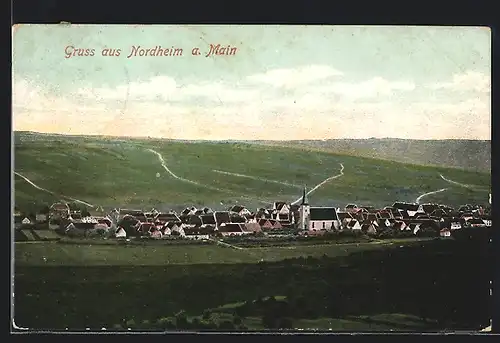 AK Nordheim a. Main, Totalansicht aus der Vogelschau