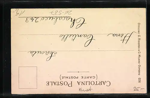 Künstler-AK Adolfo Hohenstein: Liebespaar beim Kuscheln