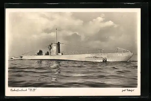 AK Unterseeboot U20 auf offener See