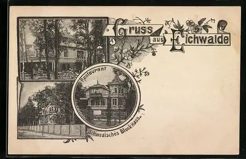 Lithographie Eichwalde, Restaurant Schwedisches Blockhaus