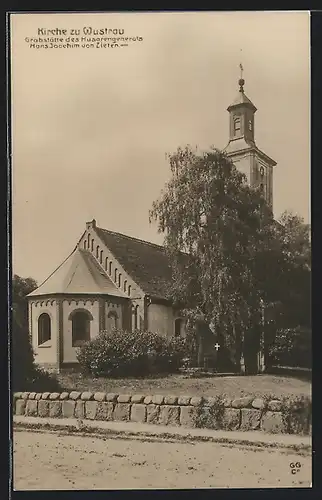 AK Wustrau, Kirche, Grabstätte des Husarengenerals Hans Joachim von Zieten