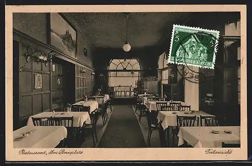 AK Berlin-Johannisthal, Restaurant am Sternplatz G. Pfeifenberger, Sternplatz 1, Innenansicht