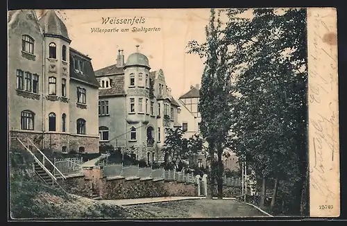 AK Weissenfels, Villenpartie am Stadtgarten