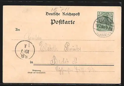 Lithographie Zeuthen, Segeler Schloss-Restaurant, Zeuthener See, Ortspartie