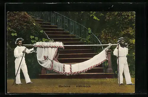 AK Madeira, Hammock, portugiesische Hängemattenträger