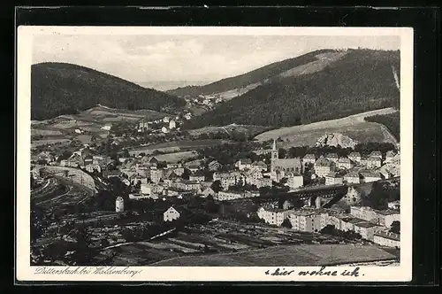 AK Dittersbach, Panoramablick aus der Vogelschau