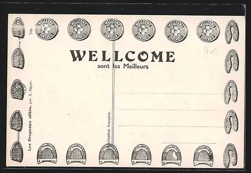 Künstler-AK Xavier Sager: britischer Soldat mit Flagge