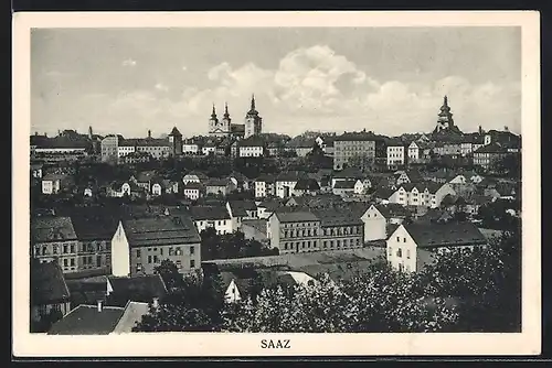 AK Saaz, Teilansicht aus der Vogelschau