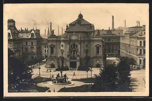 AK Aussig, Theaterplatz