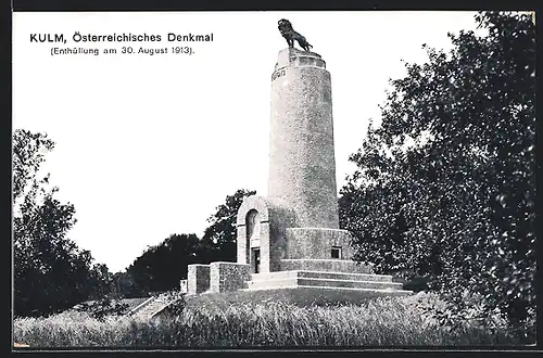 AK Kulm, Österreichisches Denkmal, Enthüllung 1913