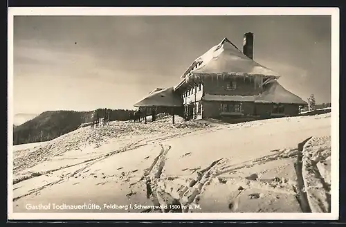 AK Feldberg / Schwarzwald, Gasthof Todtnauerhütte im Winter