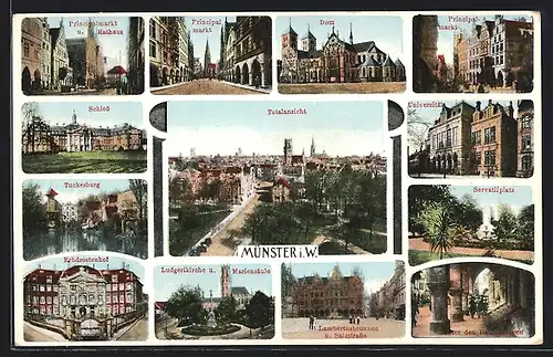 AK Münster i. W., Hotel Erbdrostenhof, Schloss, Salzstrasse