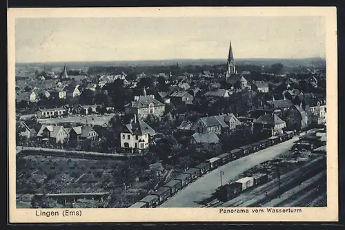 AK Lingen / Ems, Panoramablick vom Wasserturm aus gesehen