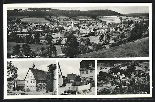 AK Neckarburken, Denkmal, Siedlung, Totalansicht