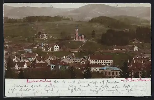 AK Mürzzuschlag, Totale mit ev. Heilandskirche