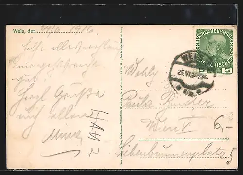 AK Wels, Blick zum Ledererturm