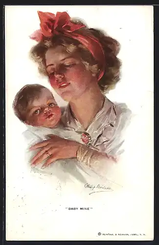 Künstler-AK Philip Boileau: Baby mine, junge Dame mit Säugling