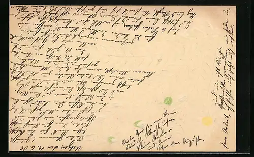 Papierkunst-AK Blätterzweige mit schönen Blüten