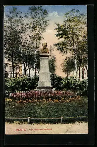 AK Crefeld, Partie am Carl Wilhelm-Denkmal