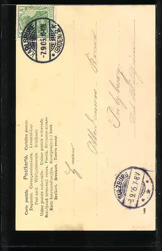 AK Karlsruhe, Blick auf das Prinz Wilhelm-Denkmal