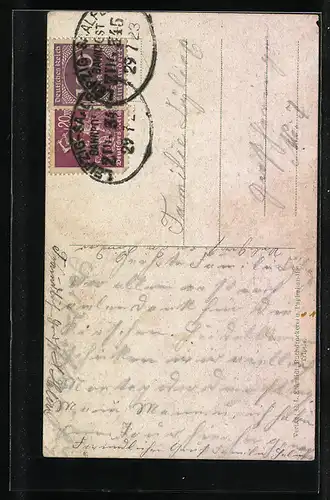 AK Triptis, Schlossplatz mit altem Turm