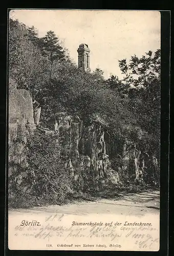 AK Görlitz, Bismarcksäule auf der Landeskrone