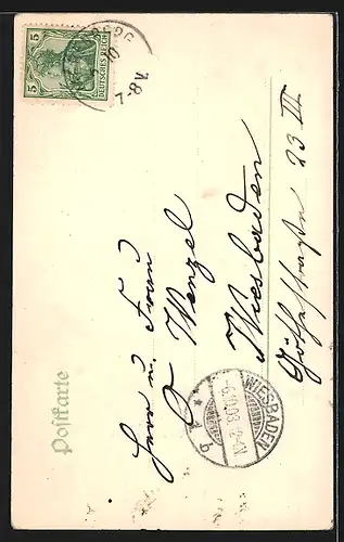 AK Mädchen in hessischer Tracht mit Katze und Hund