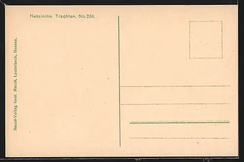 AK hessische Mädchen in Tracht