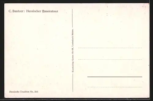 Künstler-AK Hessischer Bauerntanz, hessische Tracht