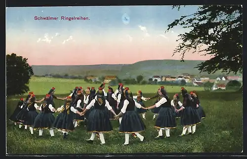 AK Schwälmer Ringelreihen, Hessische Trachten