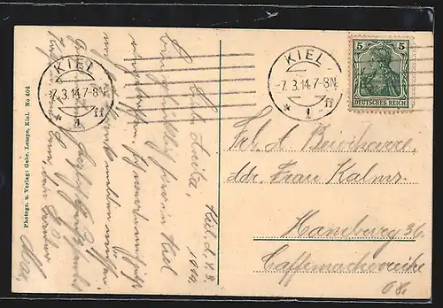 AK Kiel, Bahnhofsplatz mit Bahnhofs-Hotel