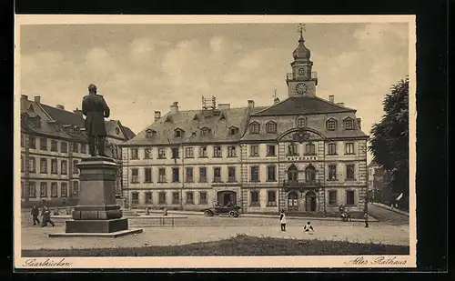 AK Saarbrücken, Altes Rathaus mit Denkmal
