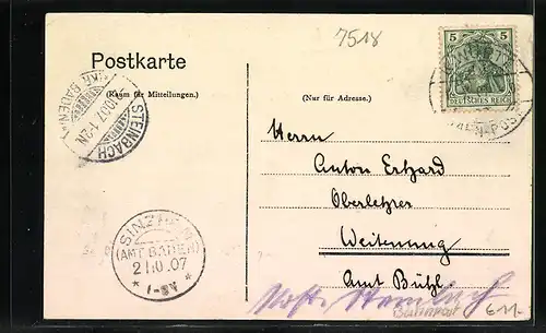 AK Bretten, Teilansicht mit Kirche