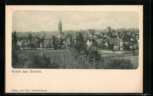 AK Bretten, Teilansicht mit Kirche