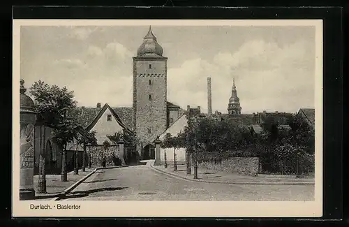 AK Durlach, Strasse am Baslertor