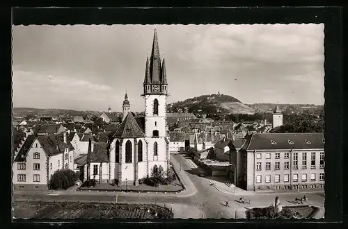 AK Karlsruhe-Durlach, Kirche St. Peter und Paul mit Turmberg