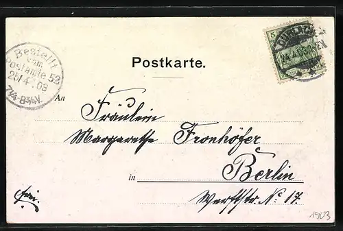 AK Karlsruhe-Durlach, Strassenpartie im Ort