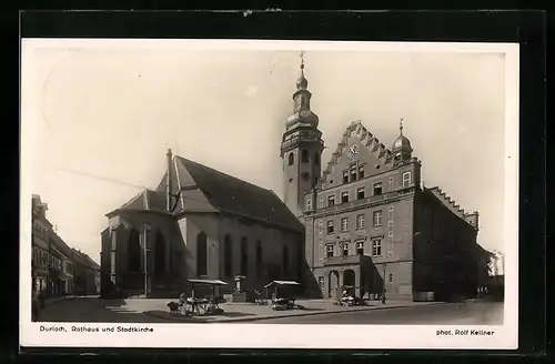 AK Durlach, Rathaus und Stadtkirche